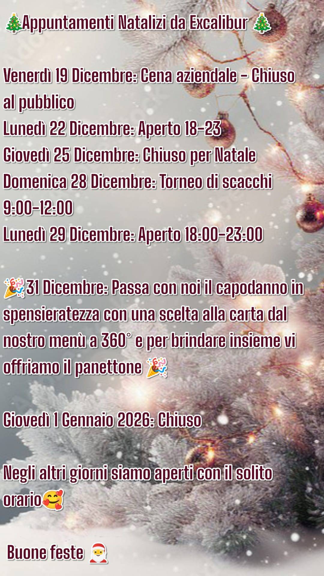 Menu di Excalibur Ristorante Pizzeria Birreria 