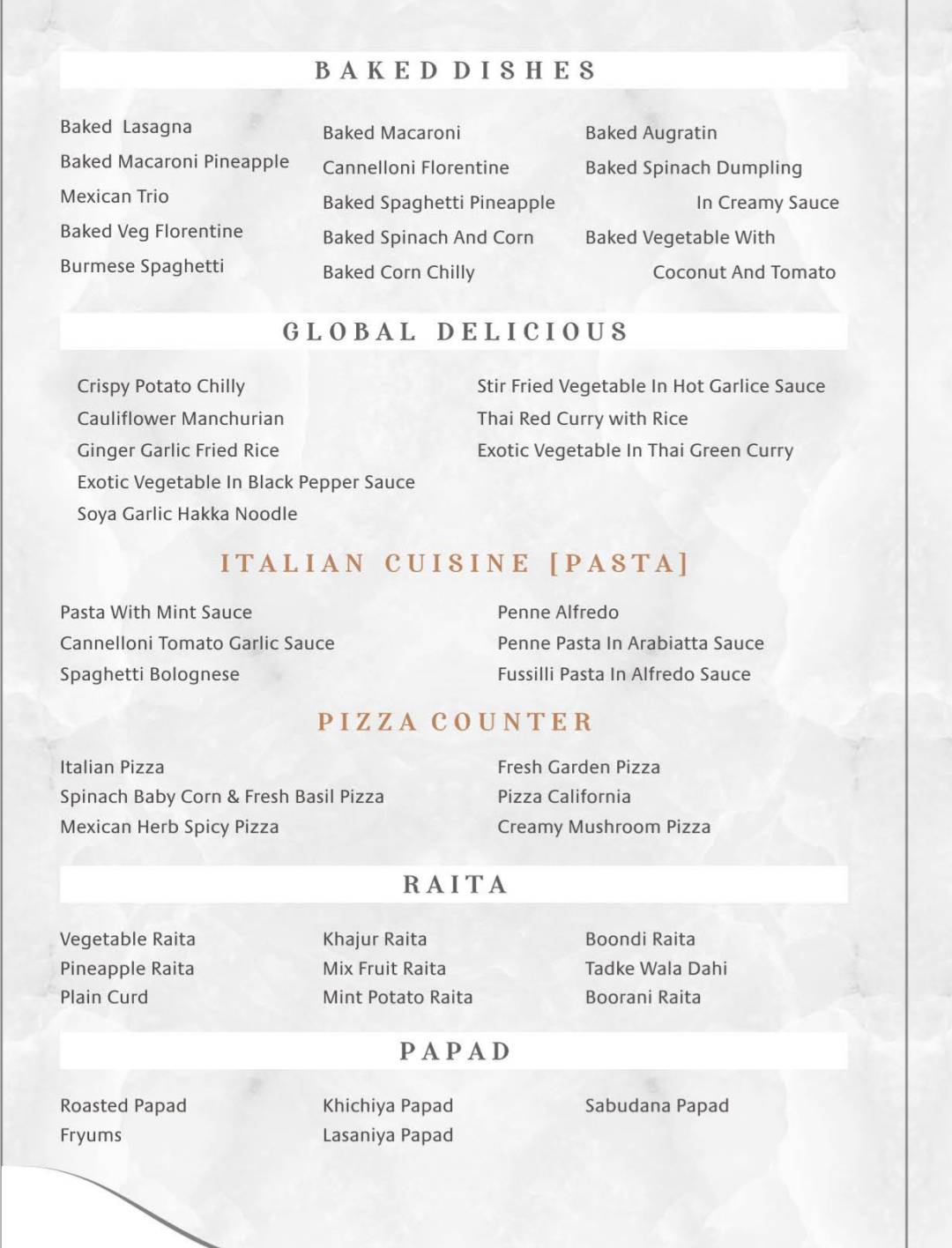 Exuberance Restaurant & Banquet menu