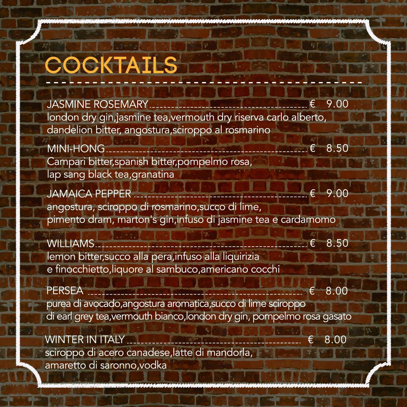 Menu di Gastrobar 