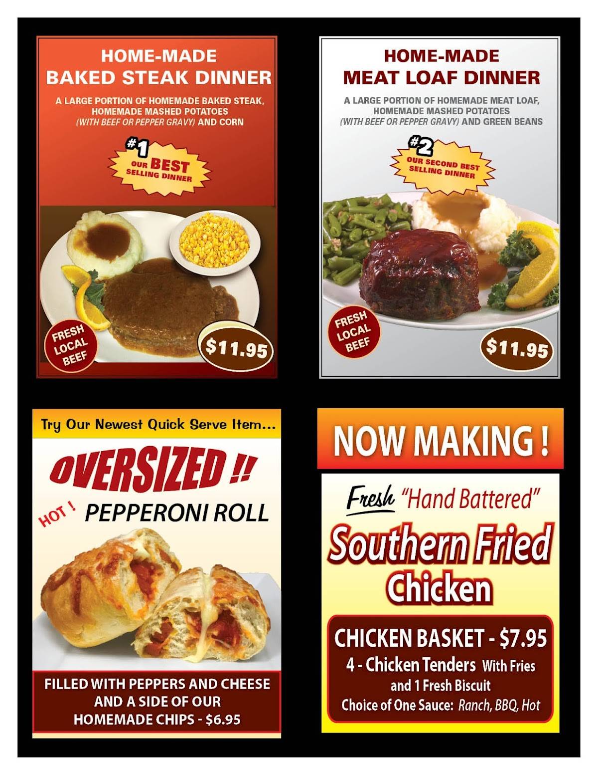 Menu at FOP restaurant, Nutter Fort