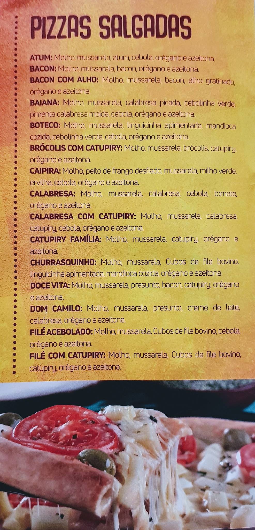 Fácil Pizza Delivery Cuiabá cardápio