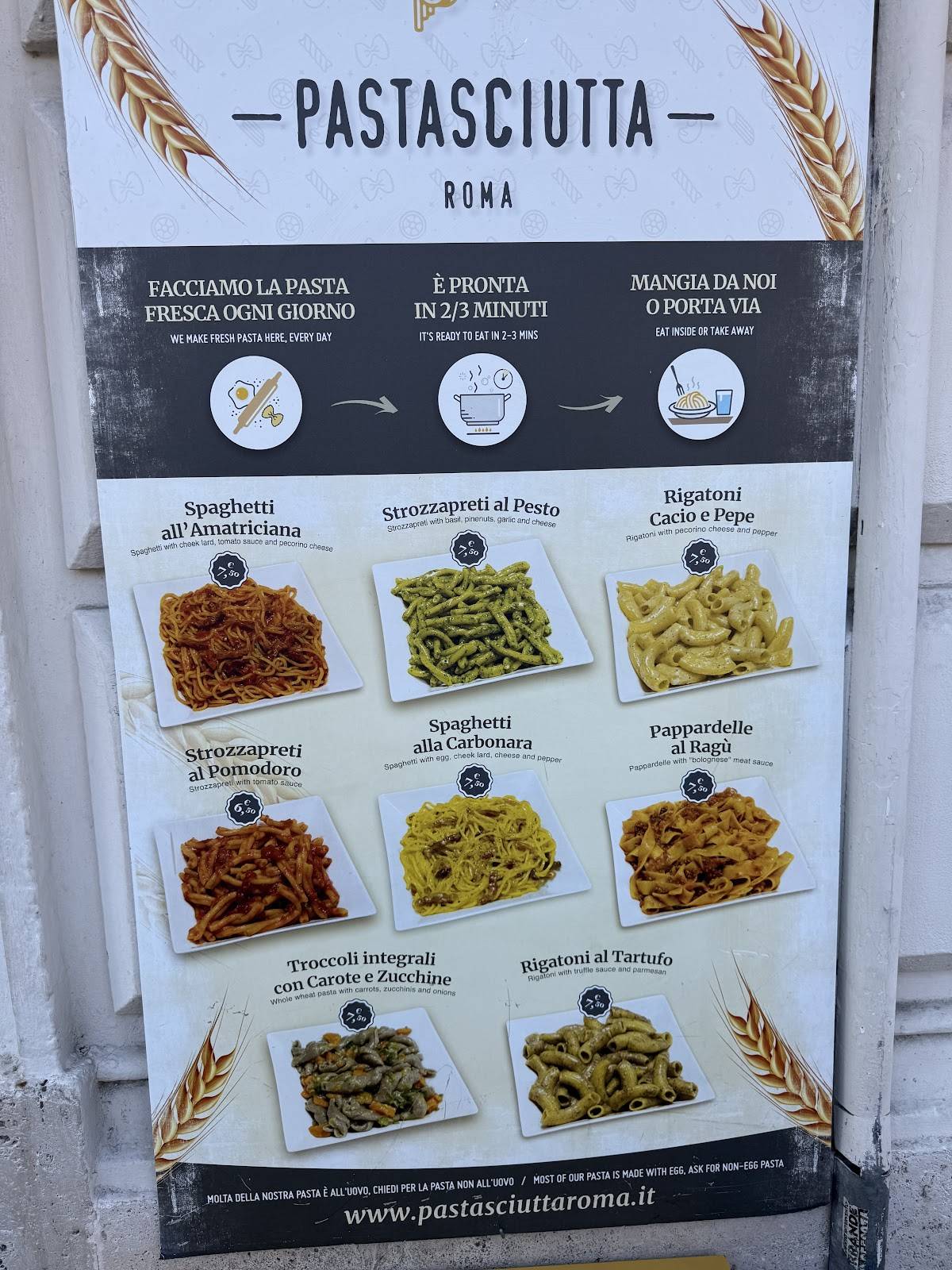 Menu di Pastasciutta 