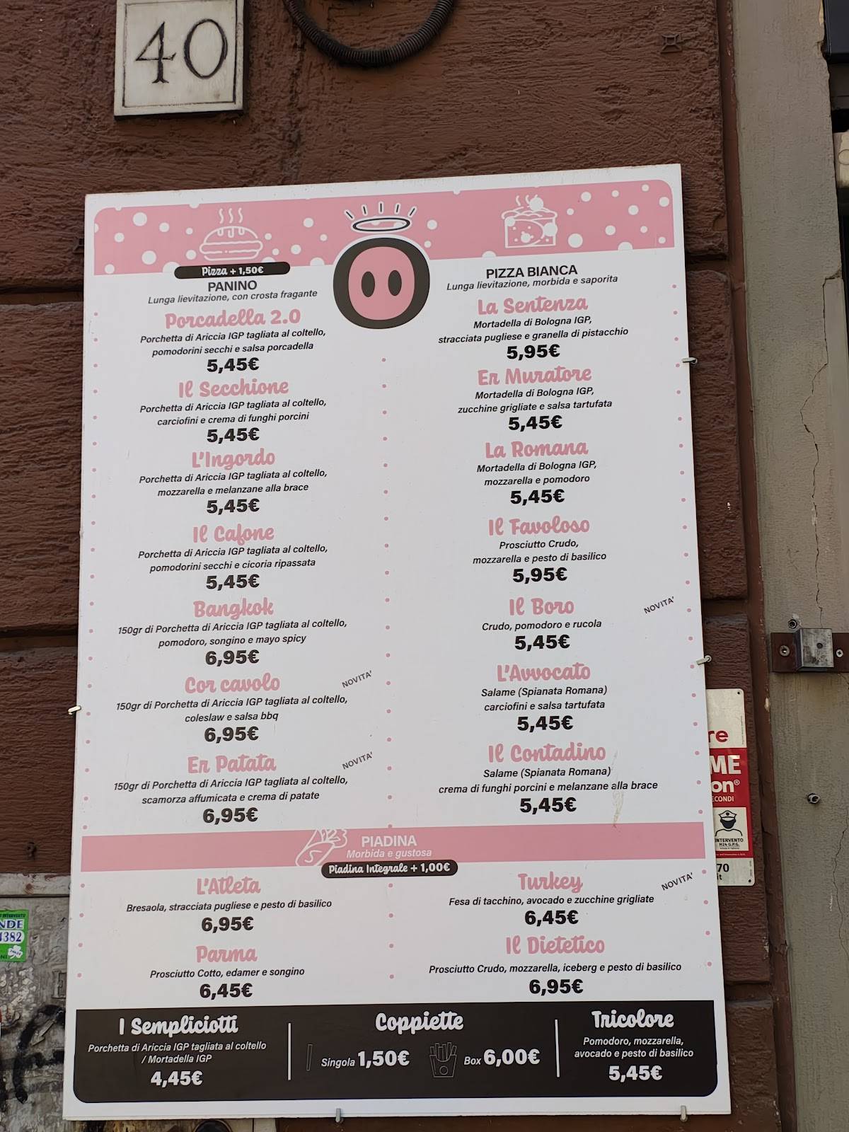Menu di Porcadella 