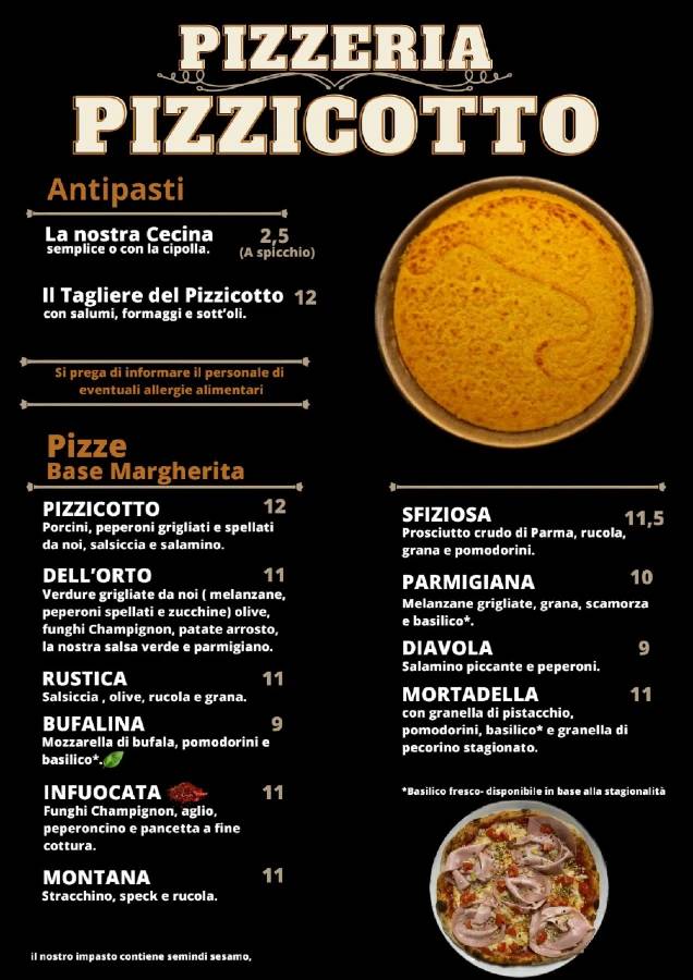 Menu di Fauglia Pizzeria Pizzicotto 