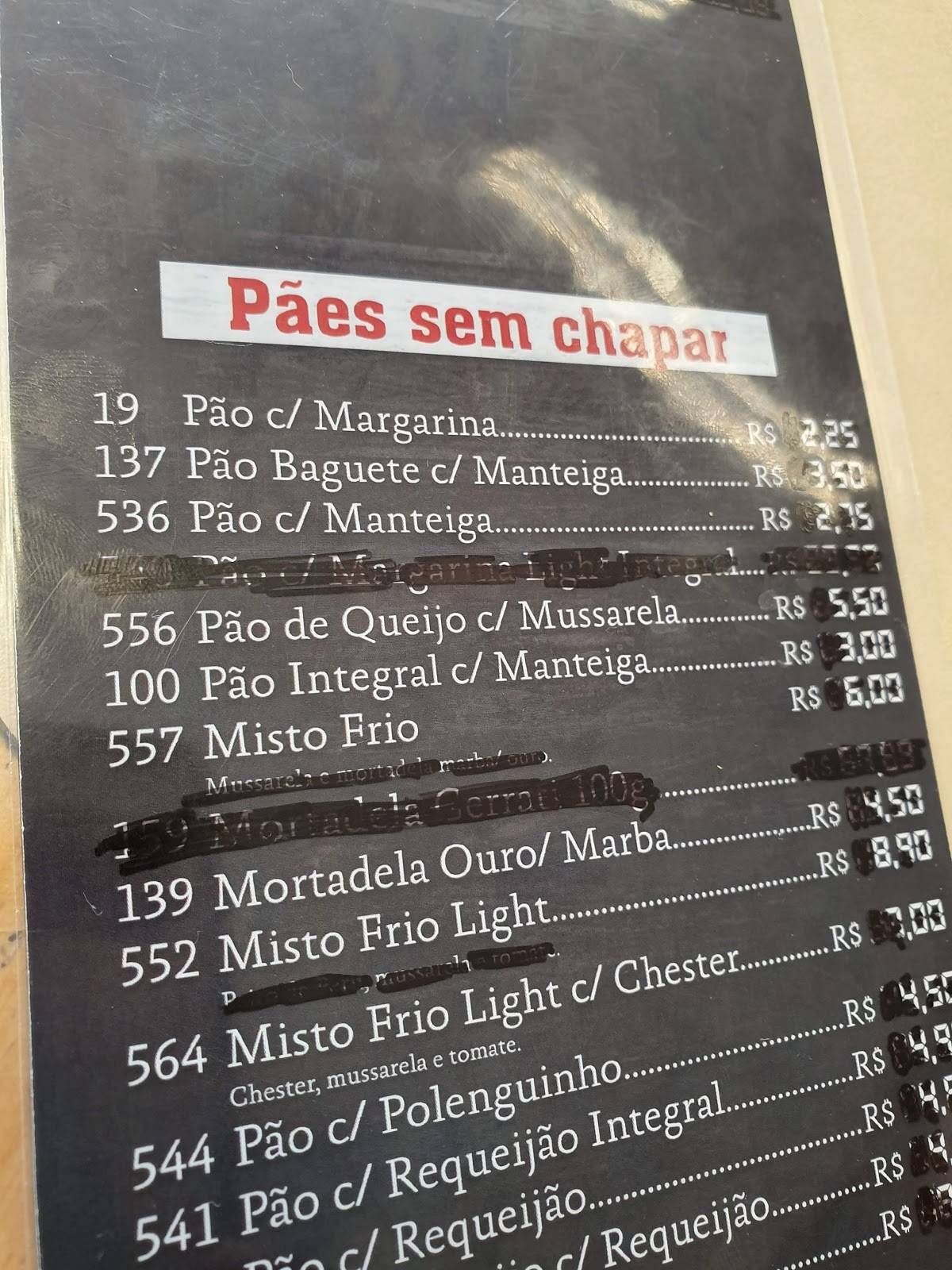 Favorita Pães e Doces cardápio