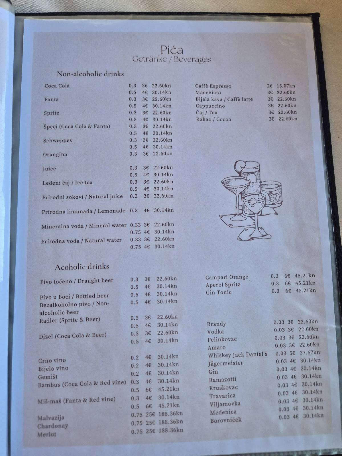 Menu di Jedro 