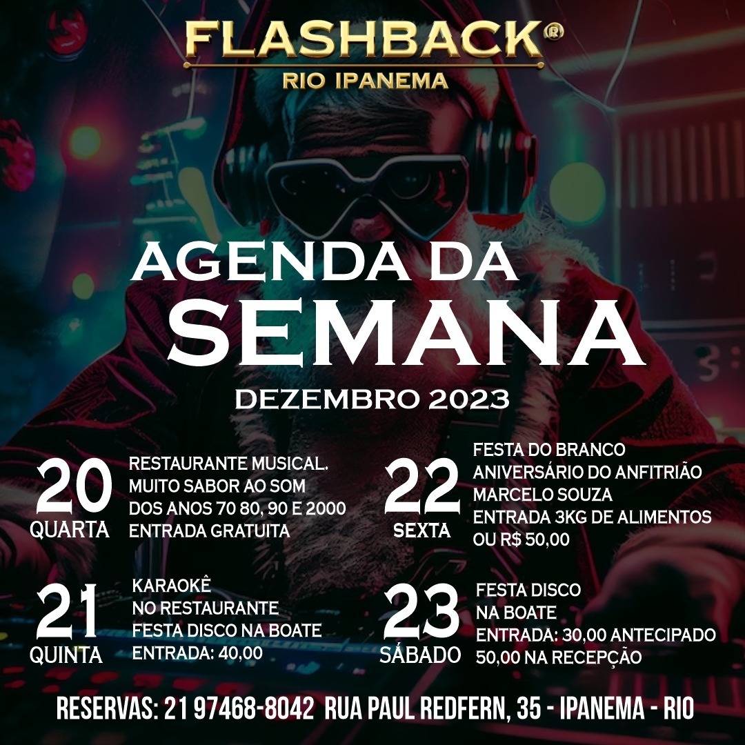 Flashback Rio cardápio