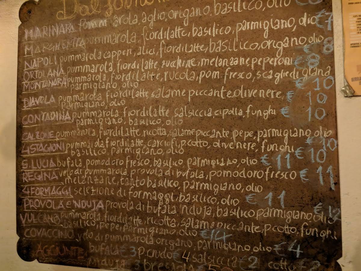 Menu di Da Gherardo 