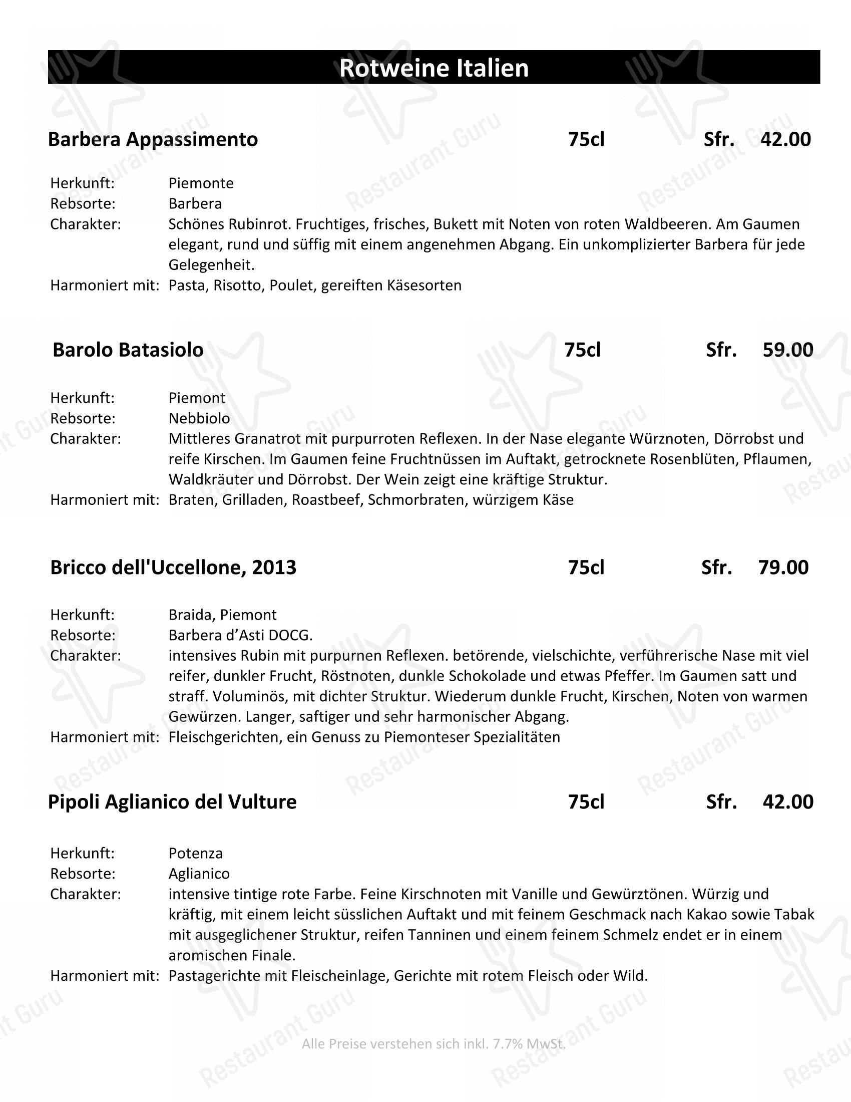 Основное меню per Fondue Beizli Chur in Coira