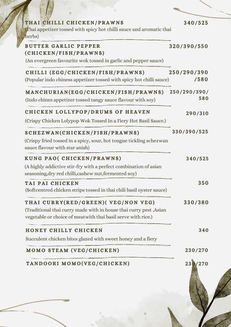 Food Planks menu