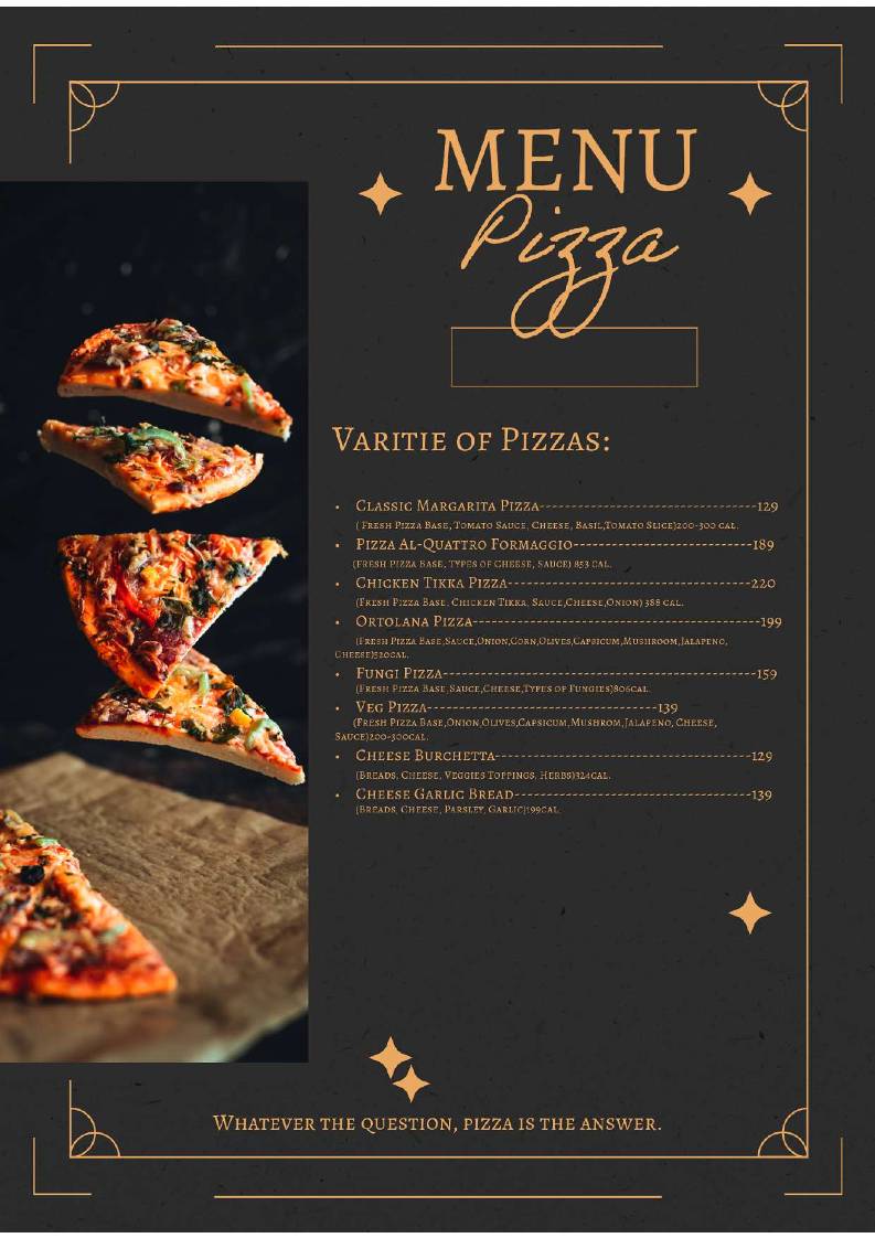 Food Heaven Restaurant menu