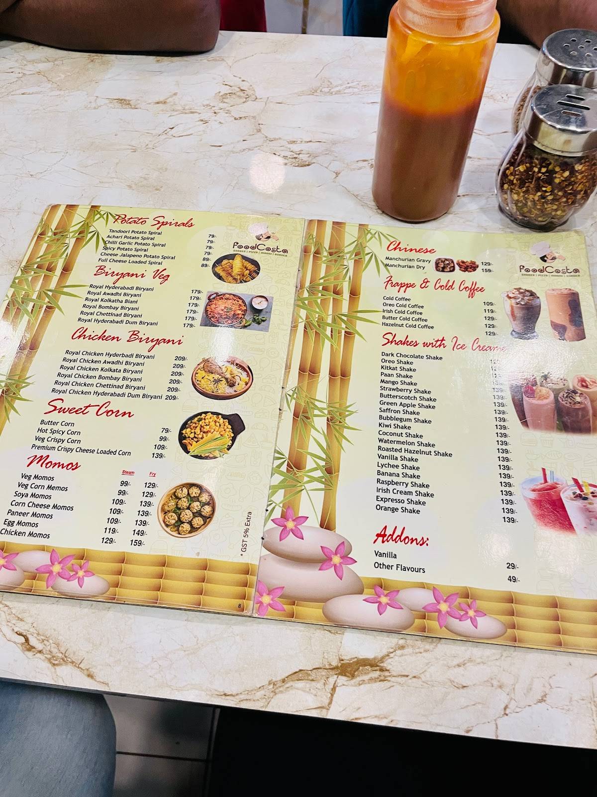 FoodCosta menu