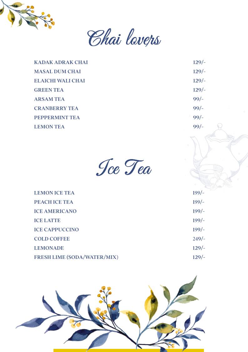 Forest House Cafe menu