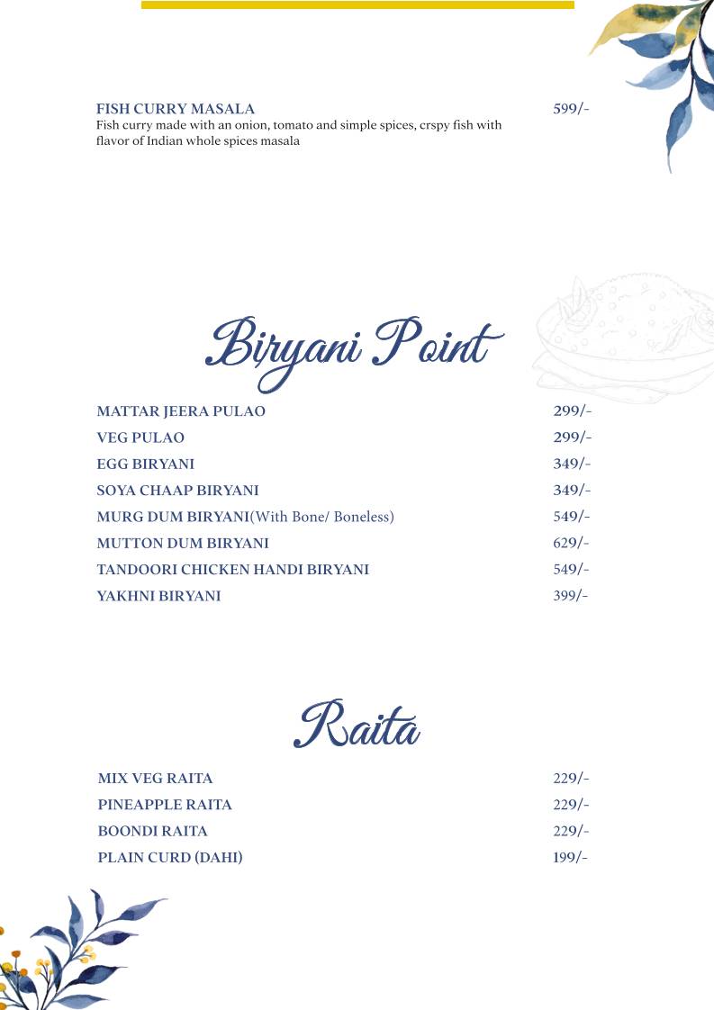 Forest House Cafe menu