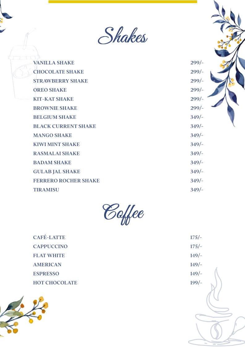 Forest House Cafe menu