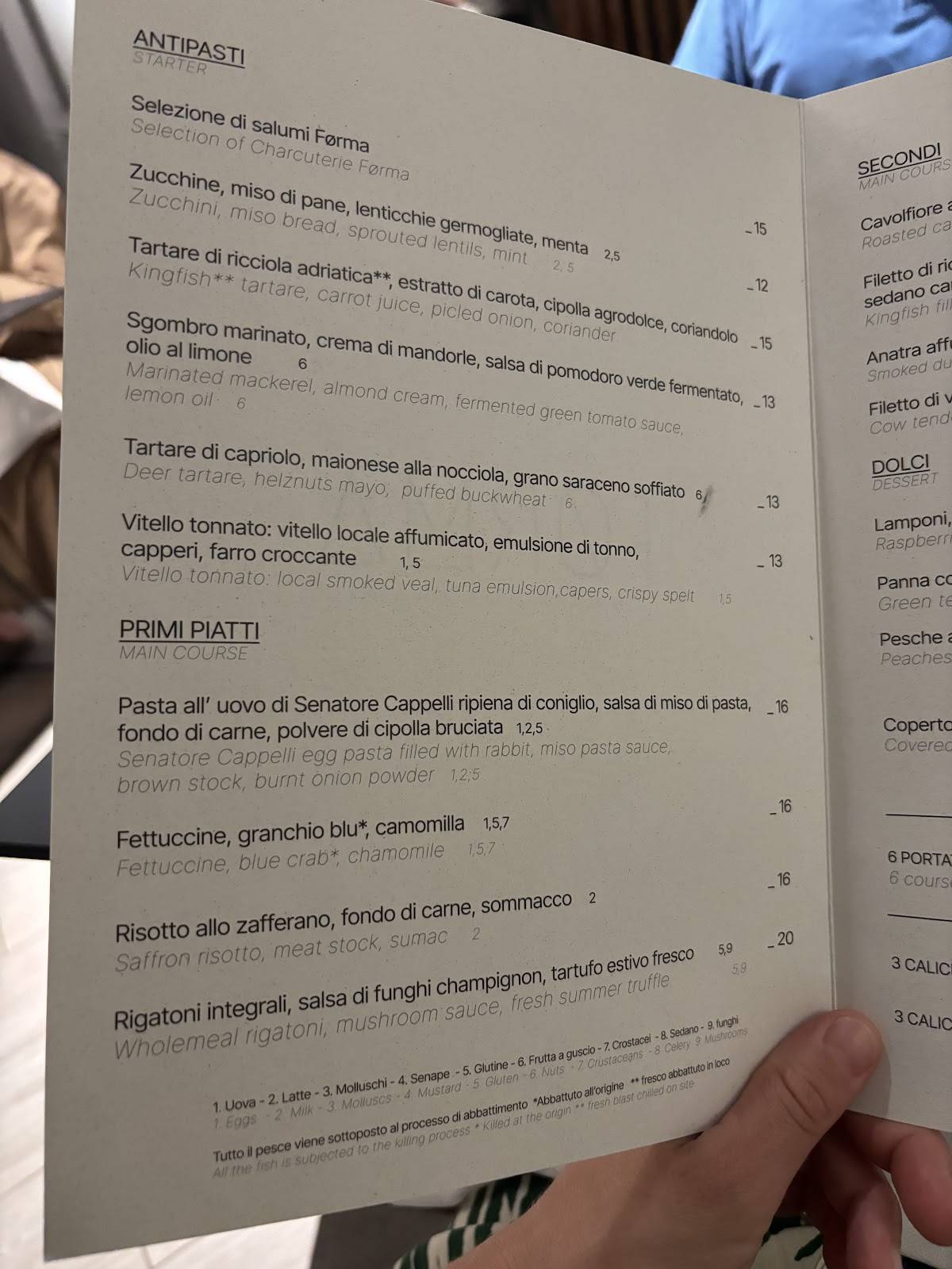 Menu di Førma Contemporary Restaurant 