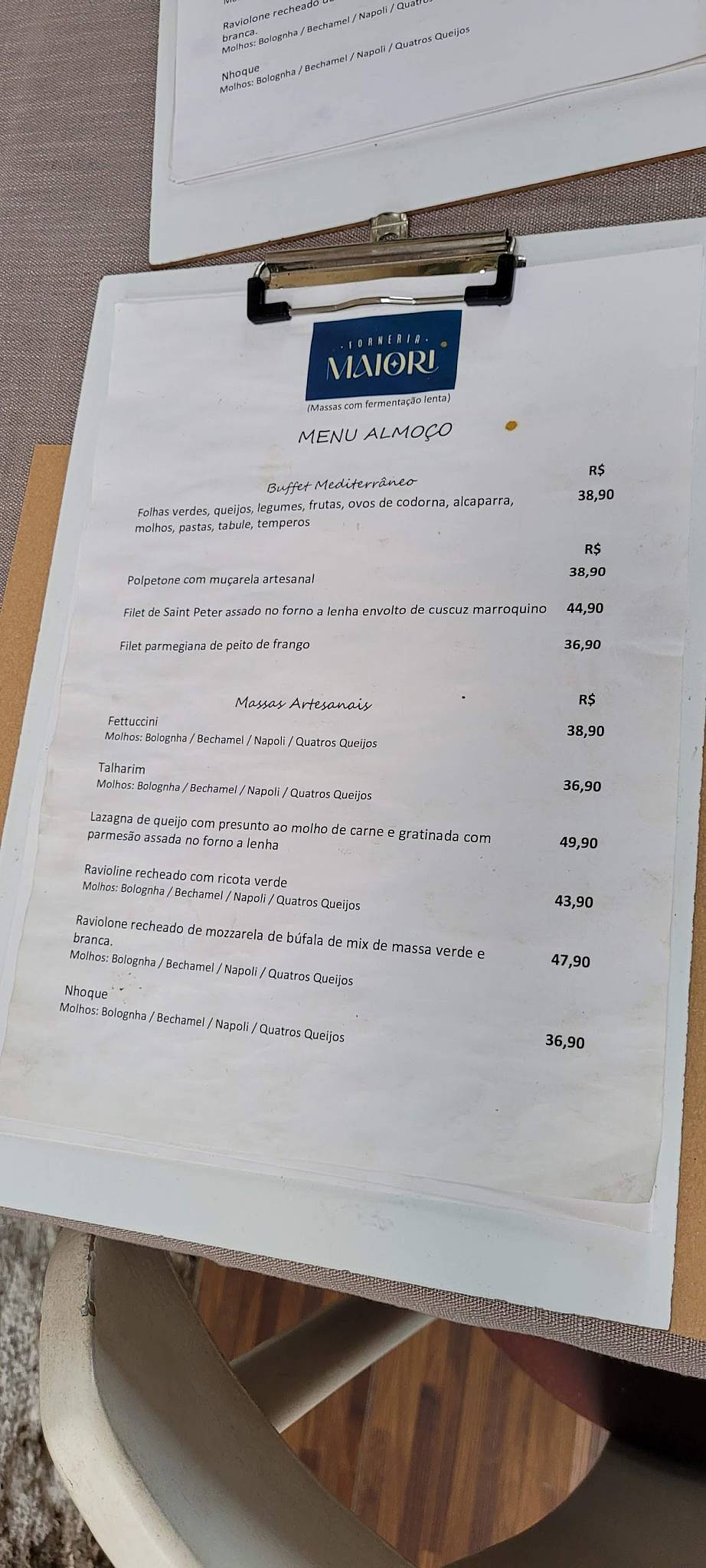 Forneria Maiori cardápio