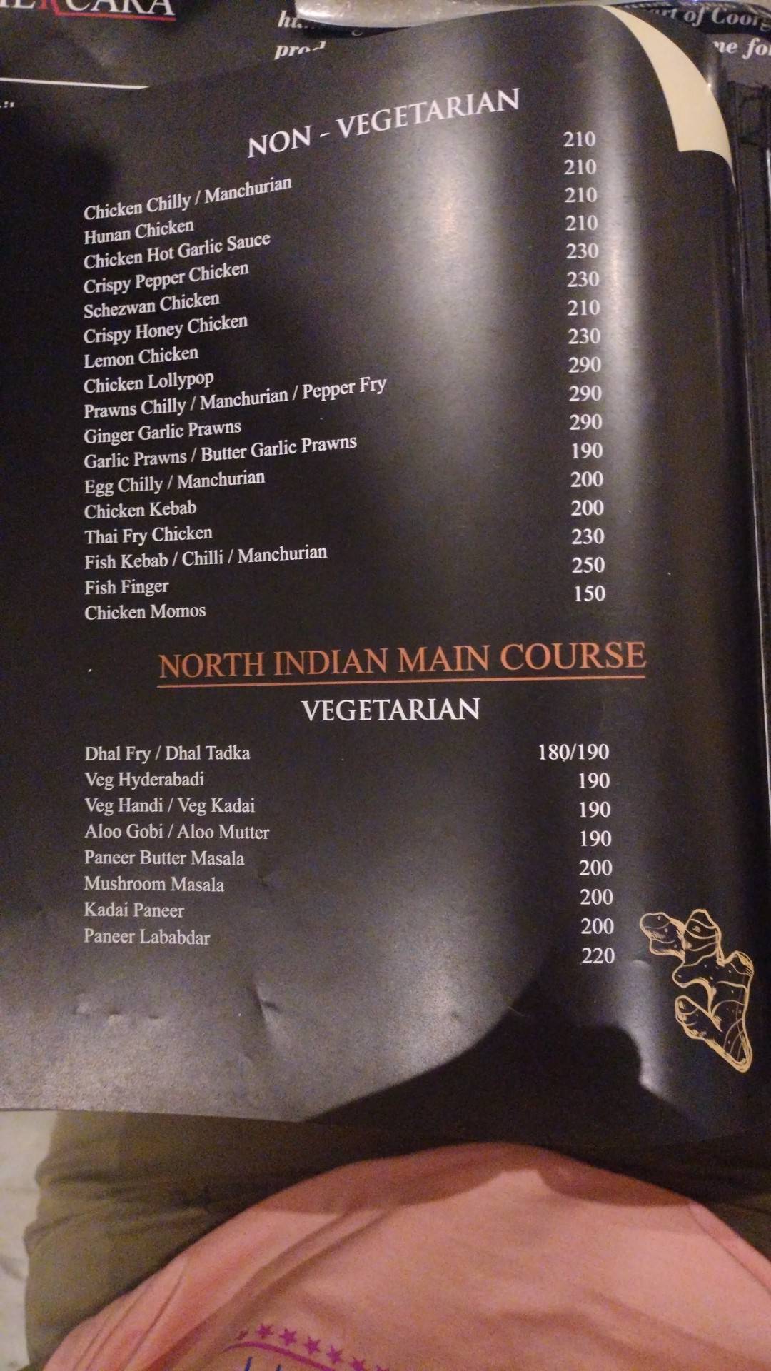 Fort mercara bar and restaurant menu