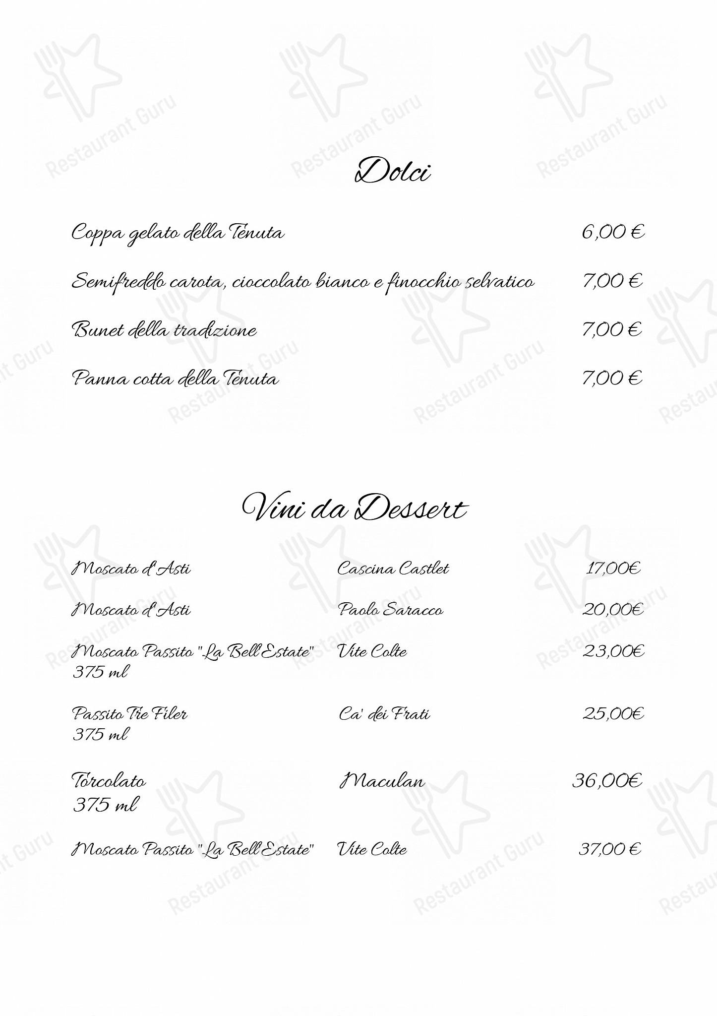 Menu di La Tenuta di Santo Stefano Agri Resort e Spa 