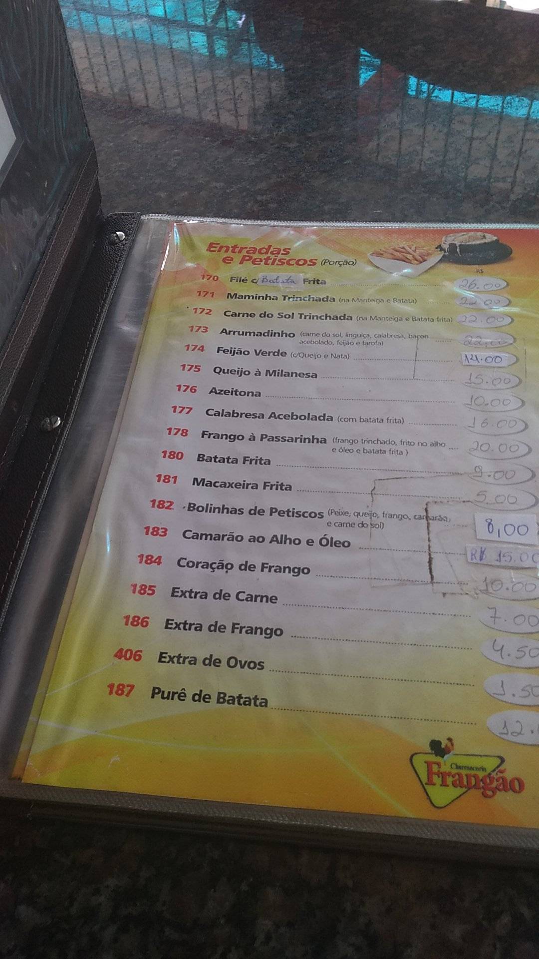 Frangão Churrascaria cardápio