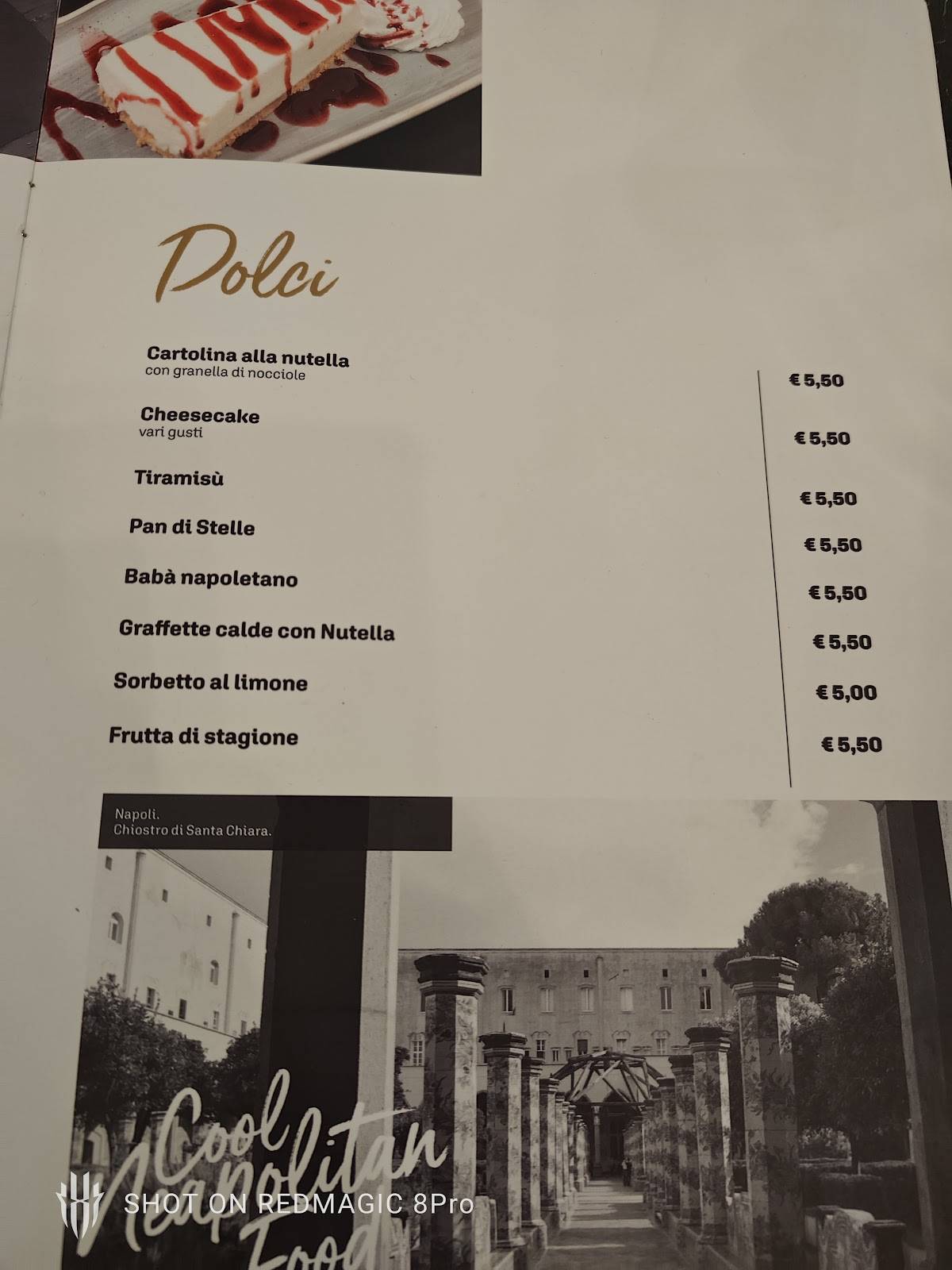 Menu di Fresco Trattoria Pizzeria Sempione 