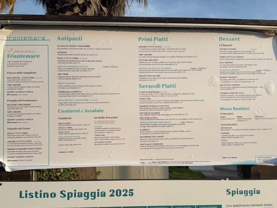 Menu di Frontemare 