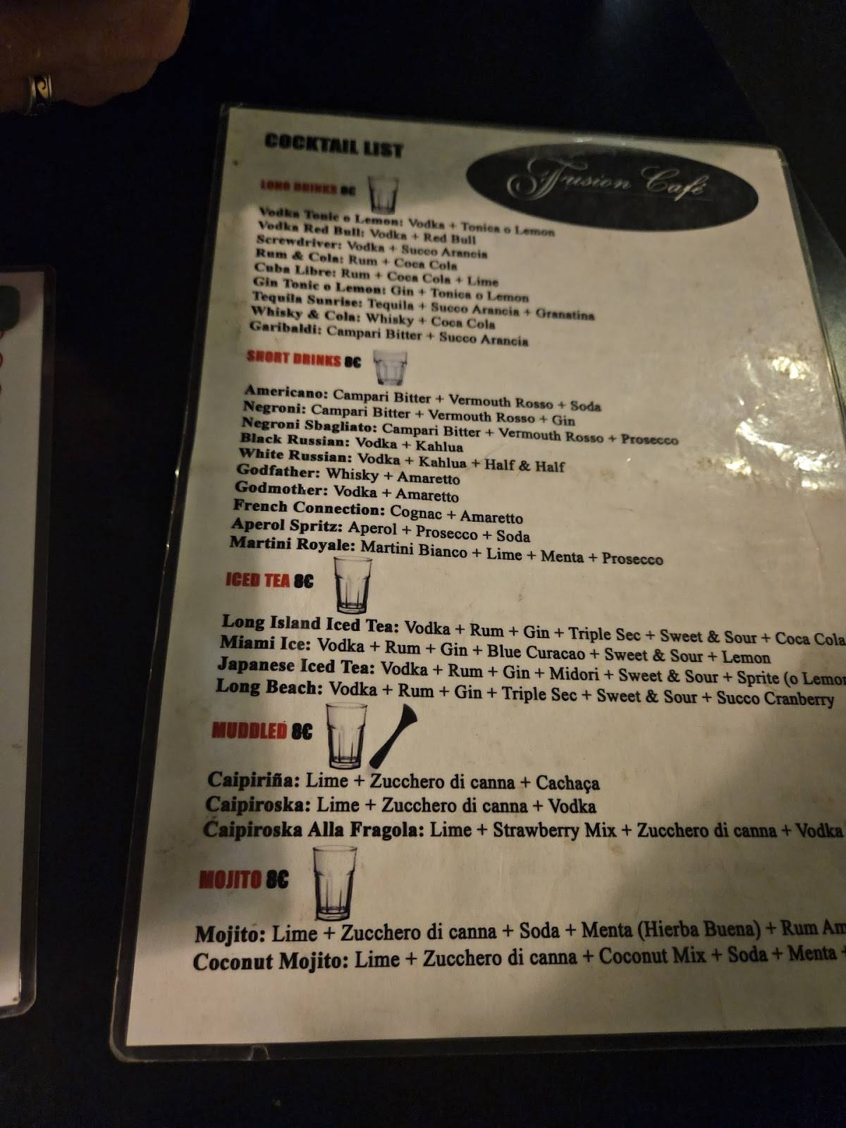 Menu di Fusion Cafè 