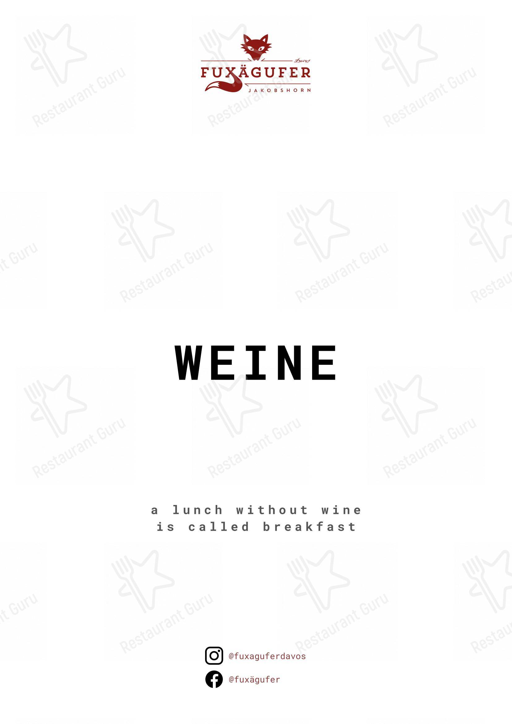 菜单 per Fuxägufer ristorante