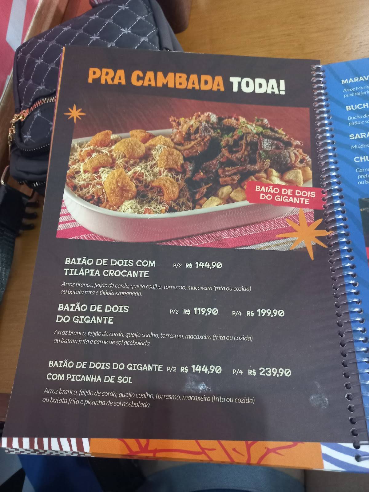 GIGANTE NORDESTINO BANGU cardápio