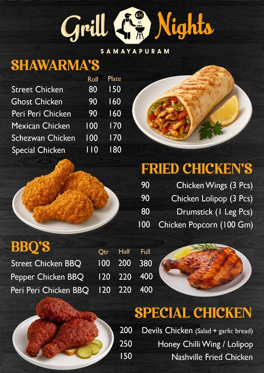 GRILL NIGHTS menu