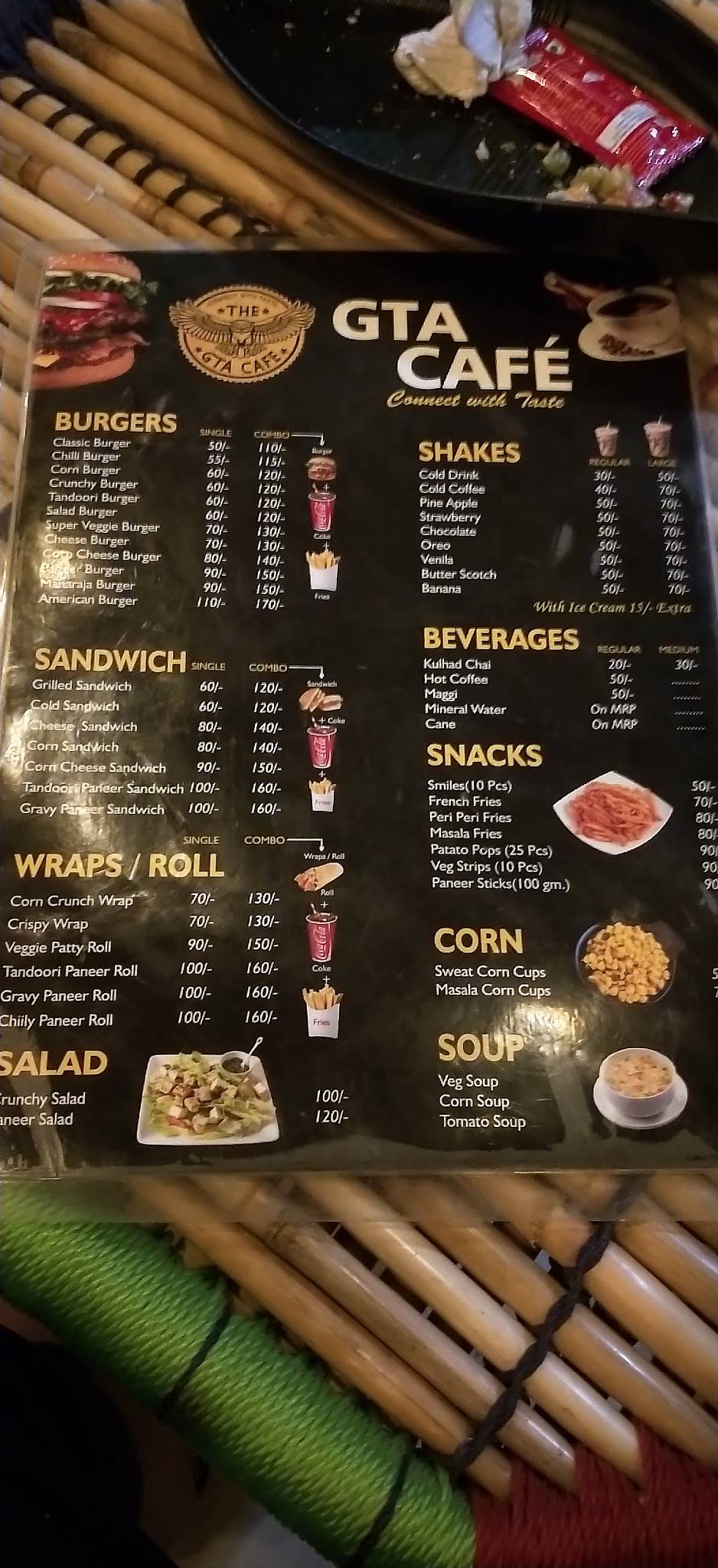 GTA Cafe menu