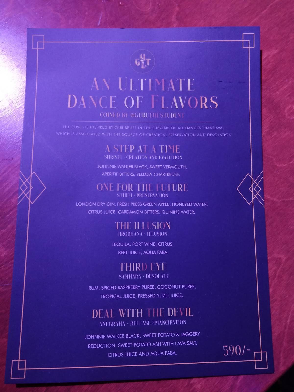GYLT menu