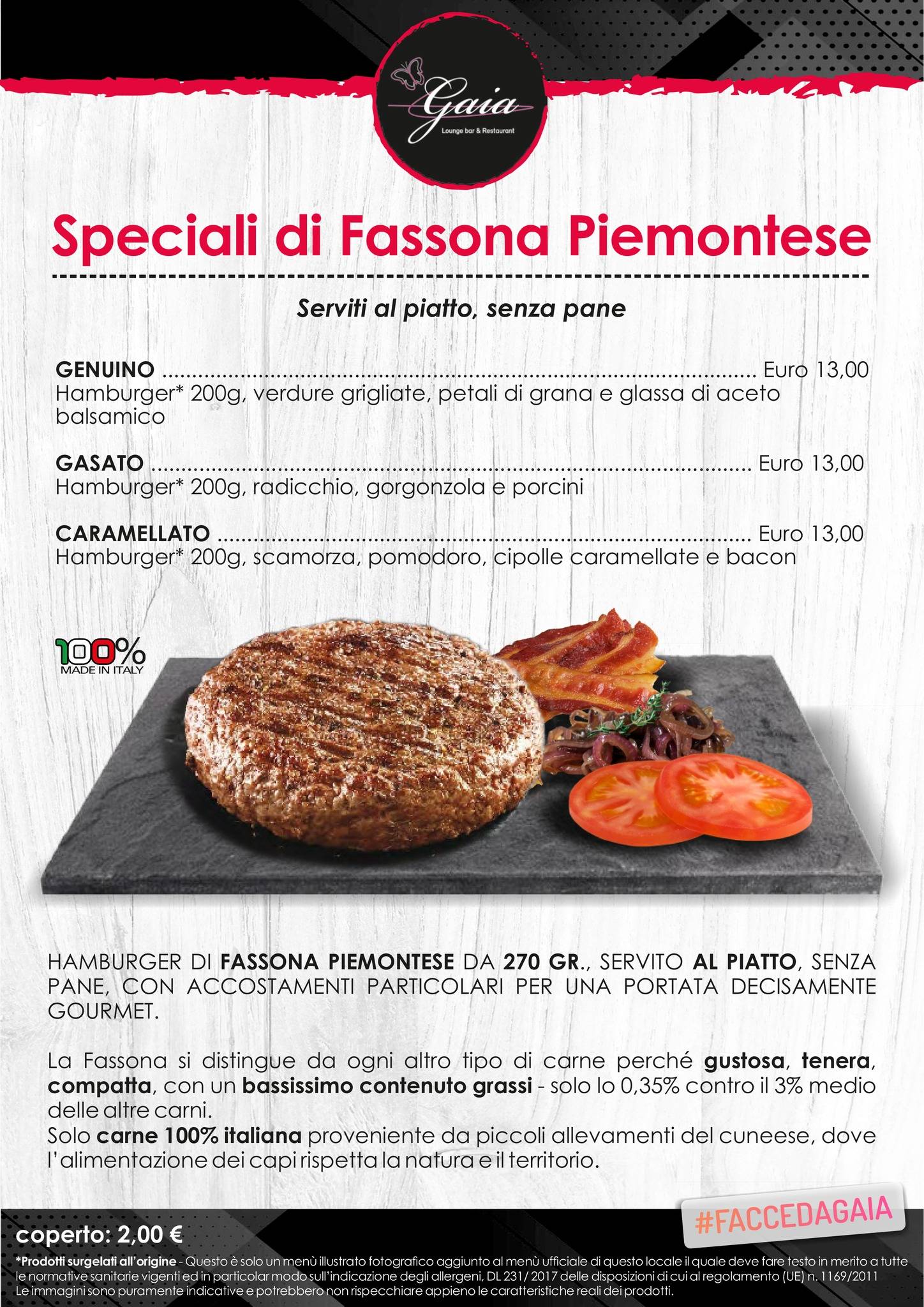 Menu di Gaia lounge bar & restaurant 