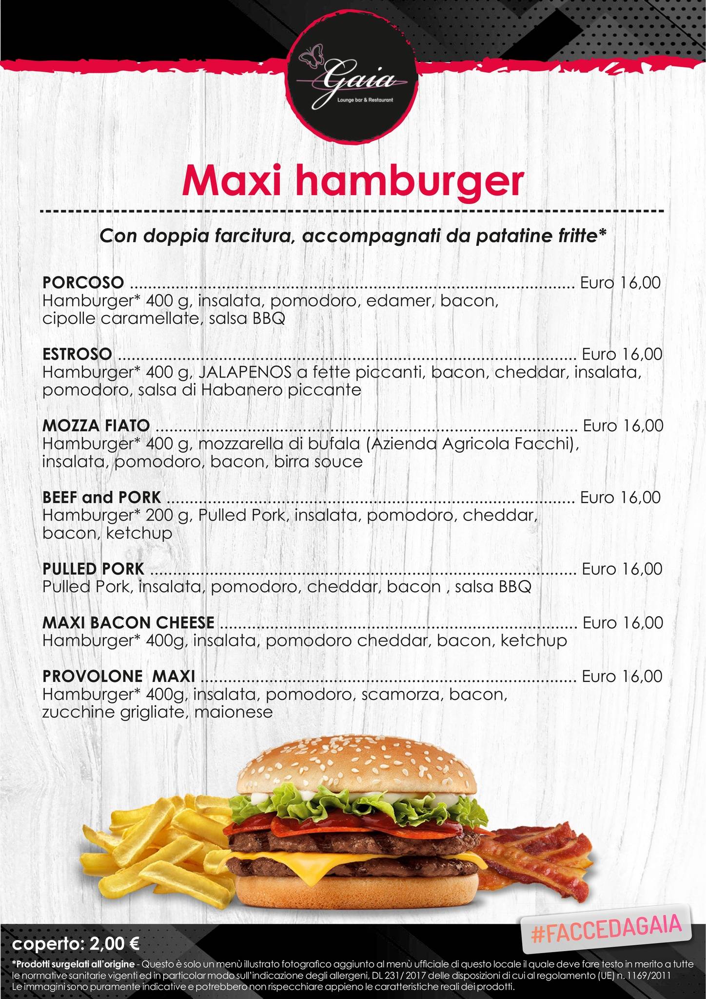 Menu di Gaia lounge bar & restaurant 