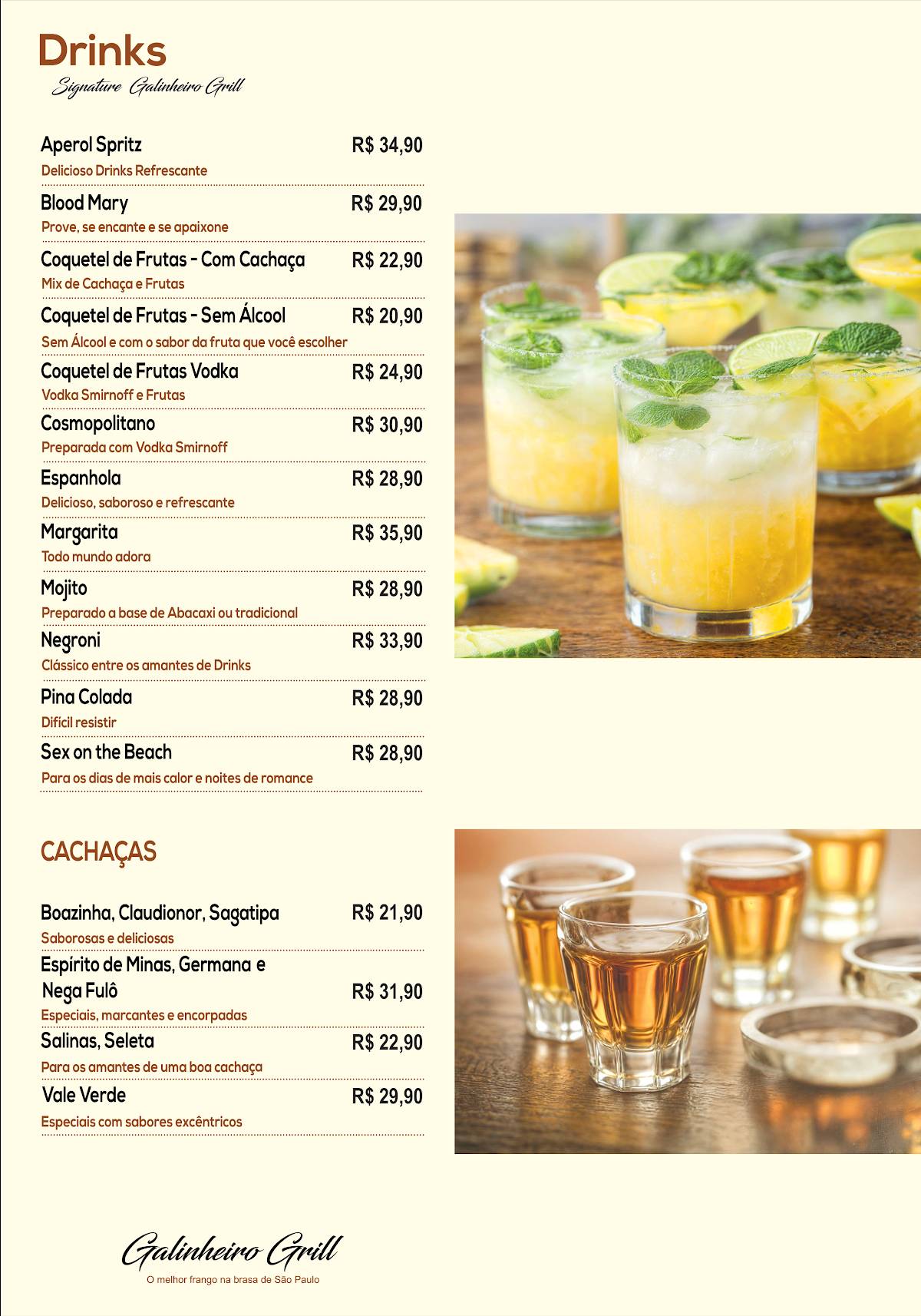 Galinheiro Grill cardápio