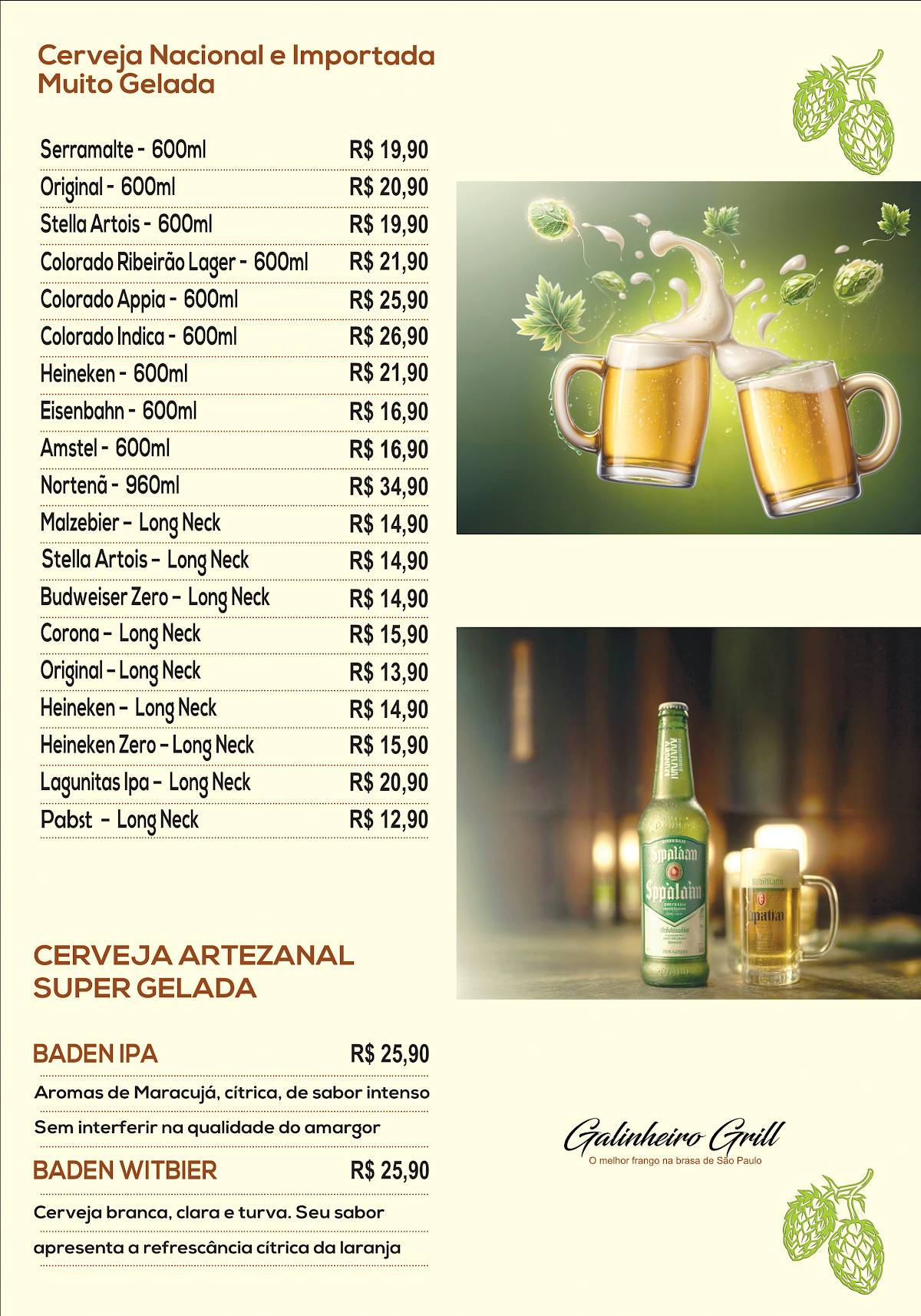 Galinheiro Grill cardápio