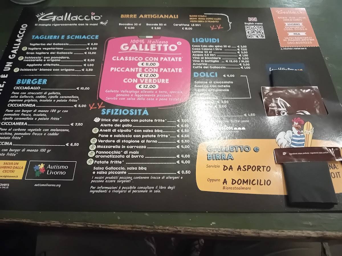 Menu di Gallaccio Livorno 