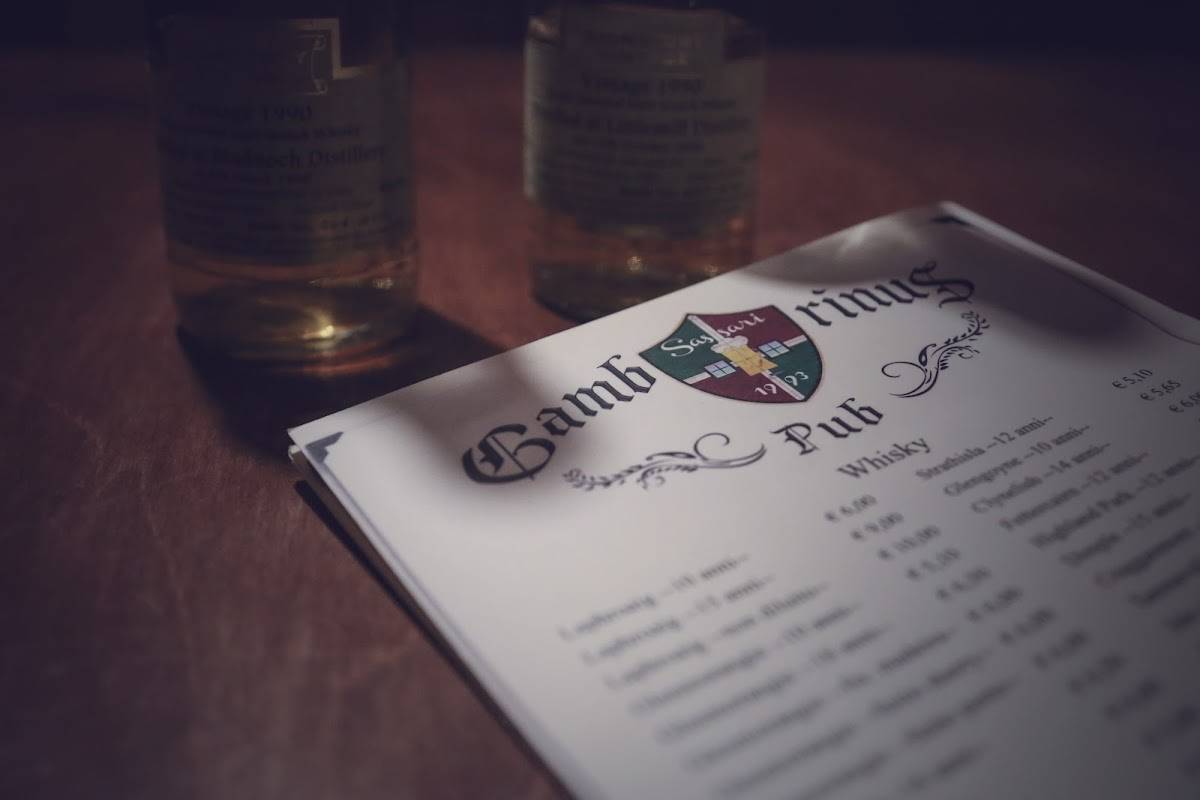 Menu di Pub Gambrinus dal 1993 a Sassari 