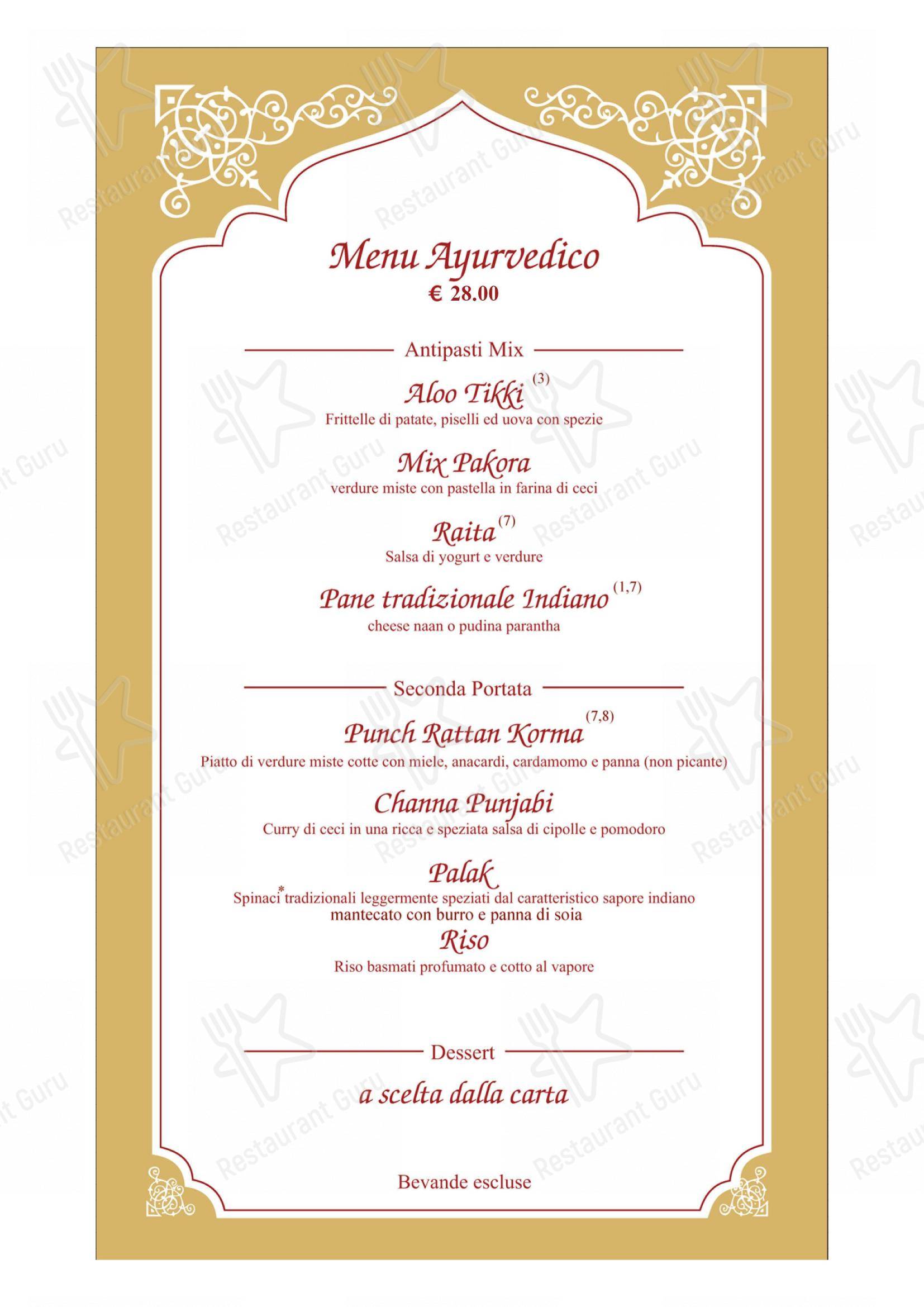 Dinner Menu per Gandhi Ristorante Indiano TORINO ristorante