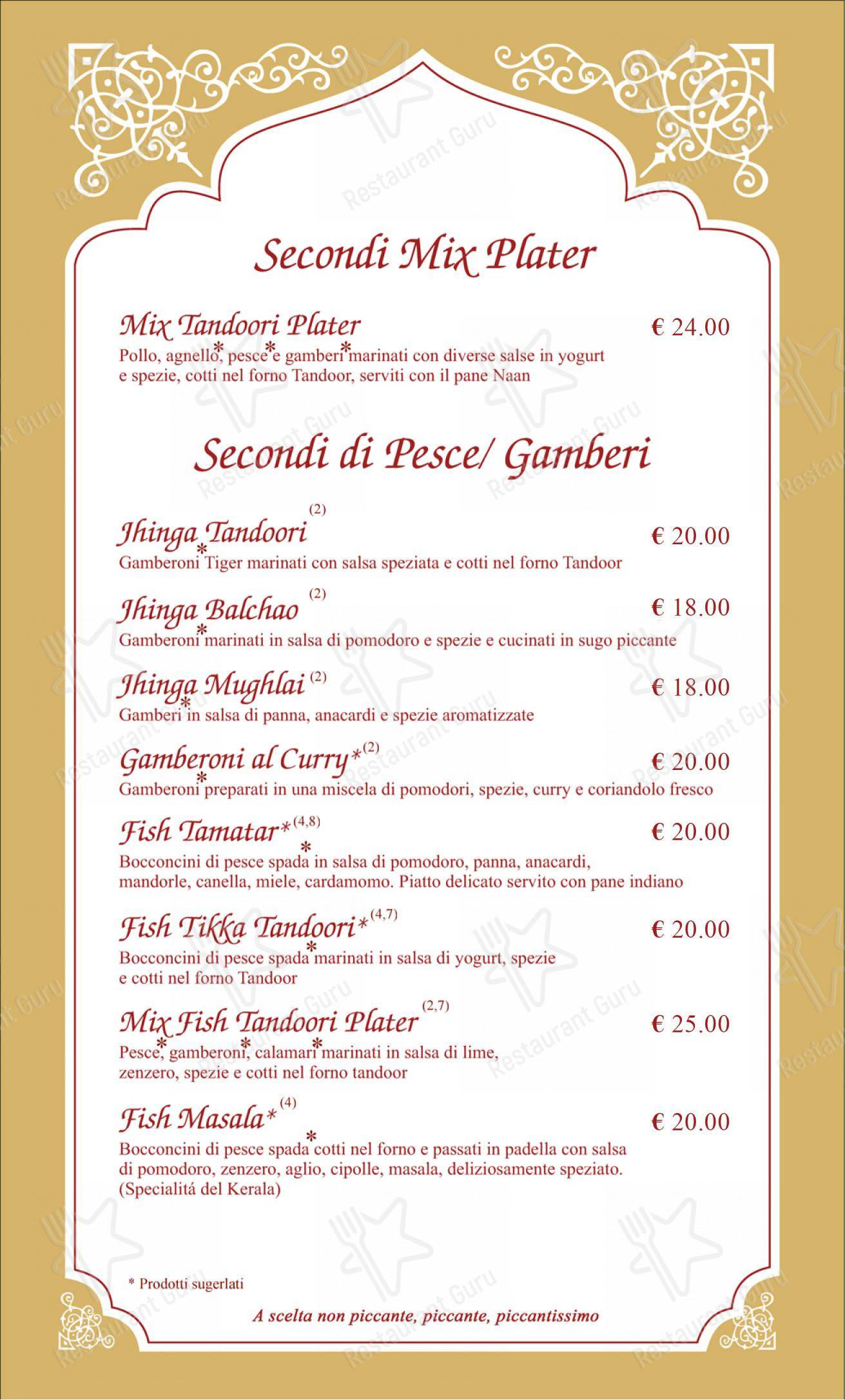 Menu di Gandhi Ristorante Indiano TORINO - Menu bar