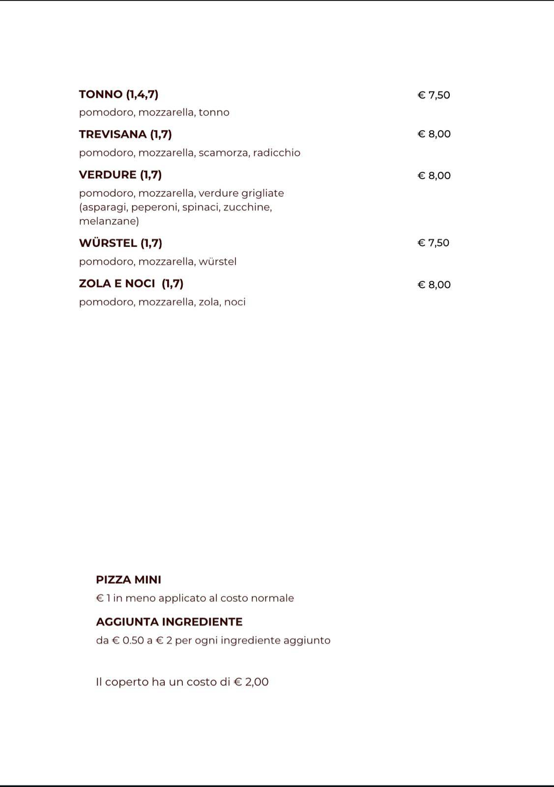 Menu di Garfield Ristorante Pizzeria Vineria 