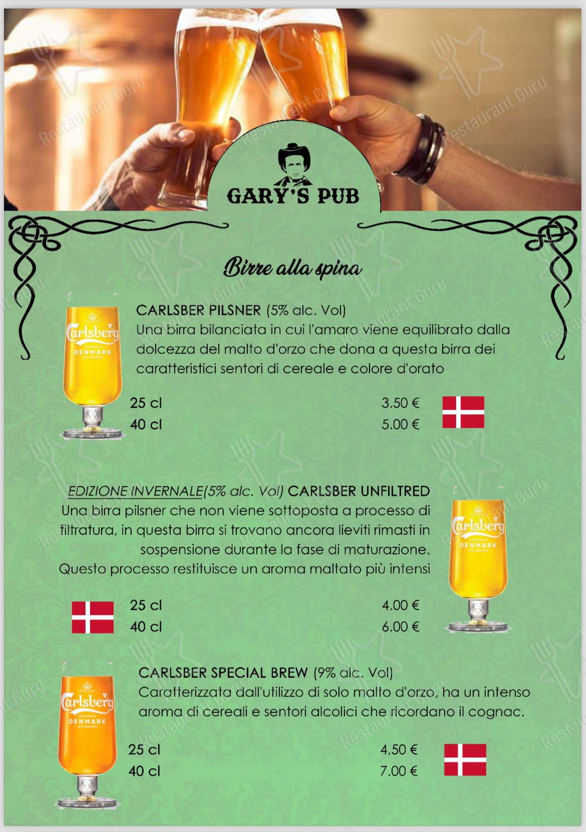 Guarda il menu di Gary’s Pub Braceria