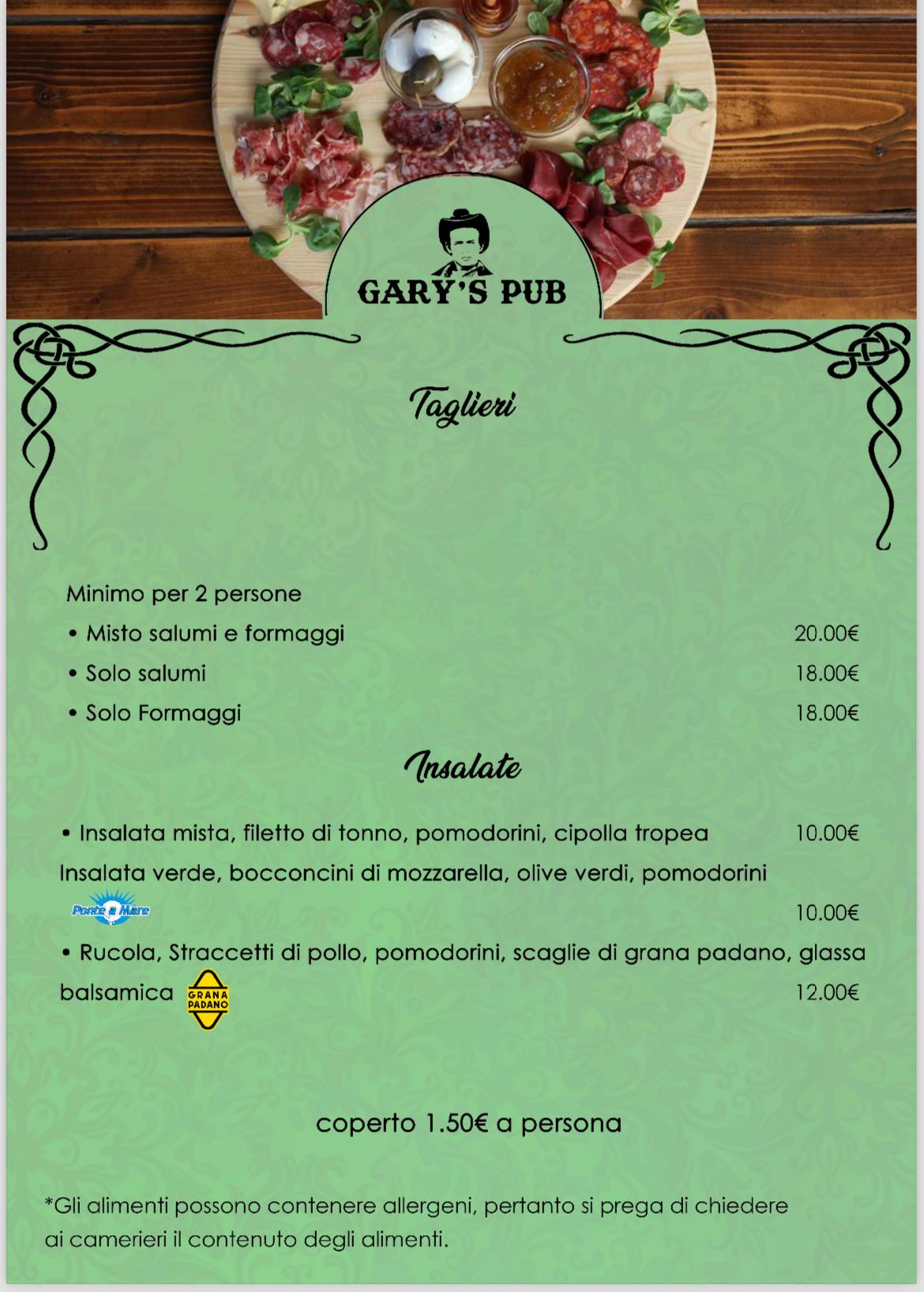 Menu di Gary’s Pub Braceria 