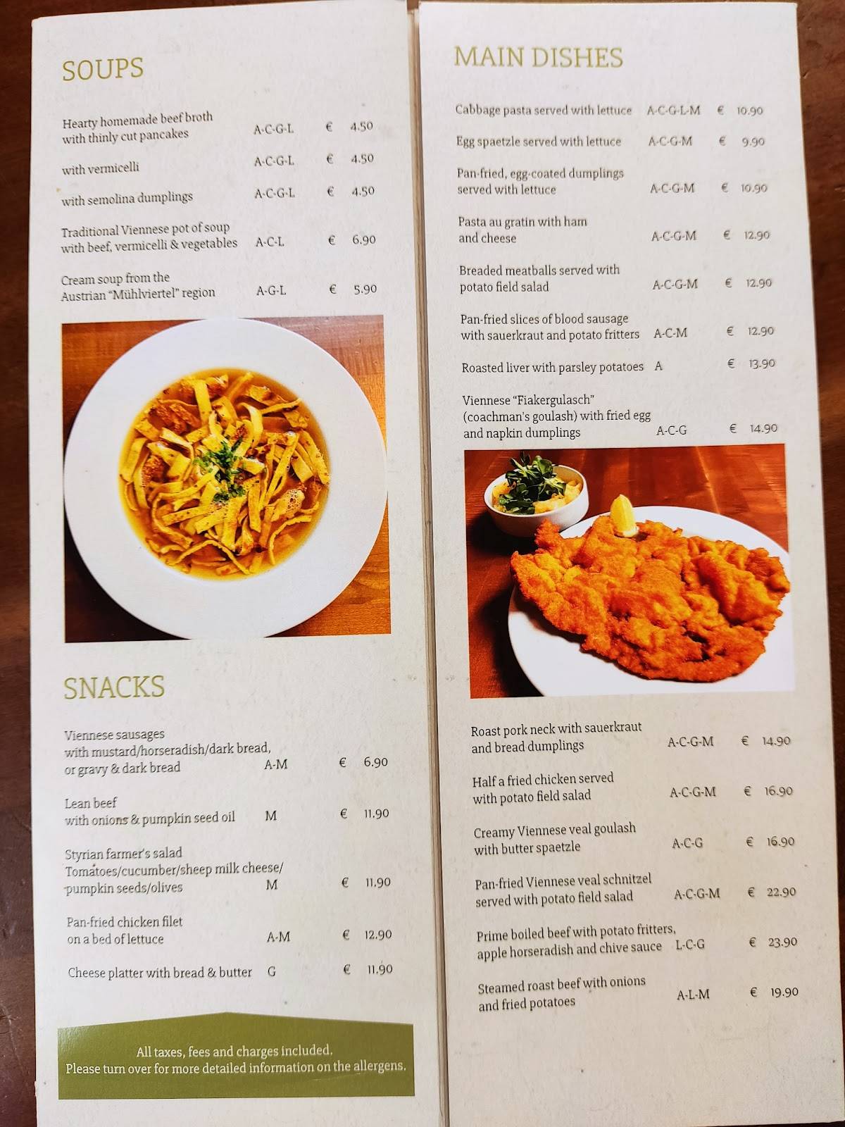 Do & Co Gastwirtschaft München Speisekarte Speisekarte von Gastwirtschaft Schilling restaurant, Wien, Burggasse 103