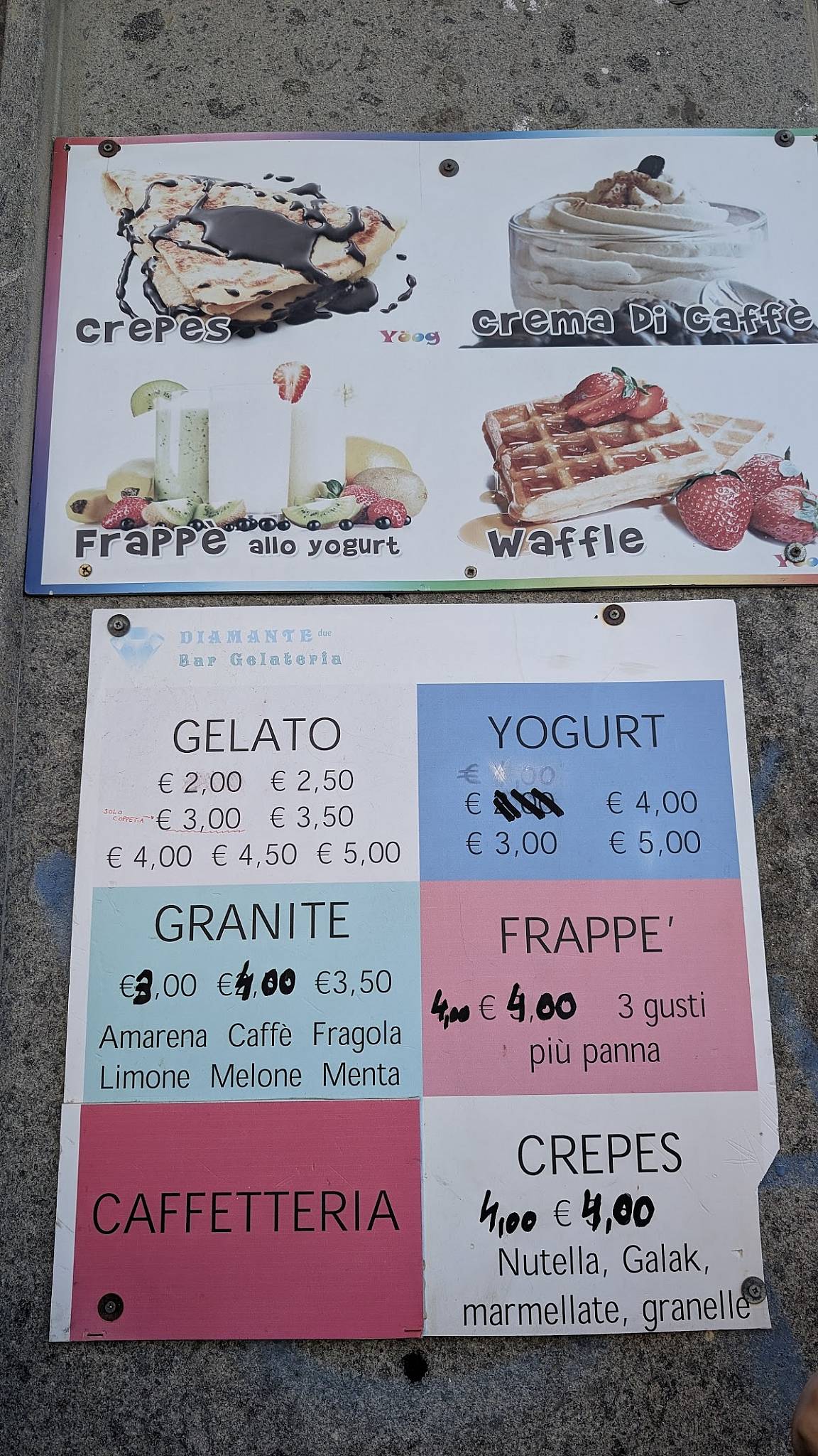 Menu di Diamante 