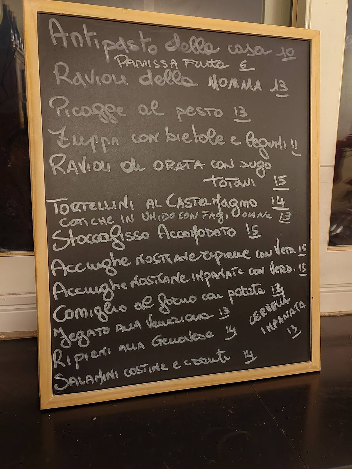 Menu di Trattoria dei Cacciatori 