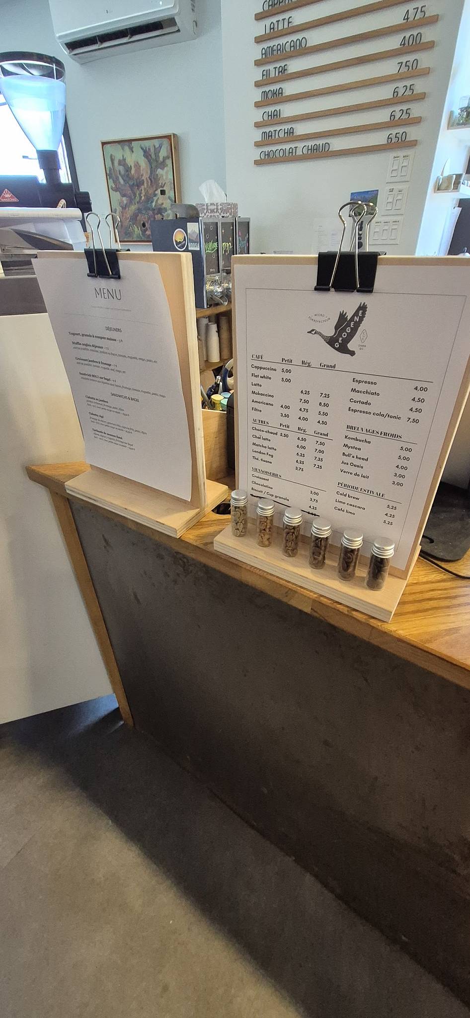 Menu de Géogène Café - Magog