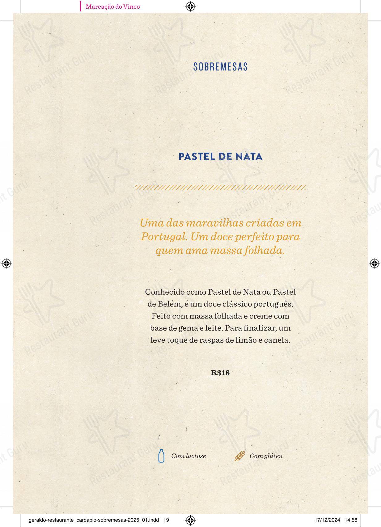 Geraldo Restaurante em Laguna - Menu