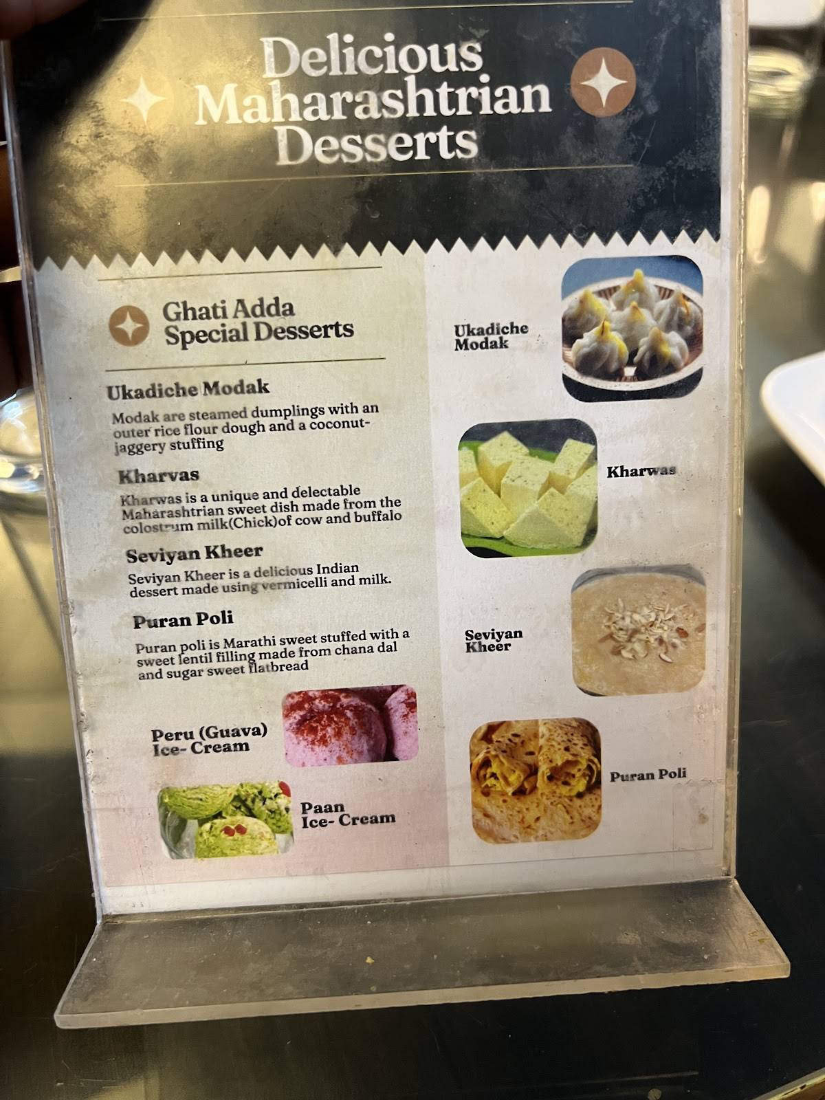 Ghati Adda menu