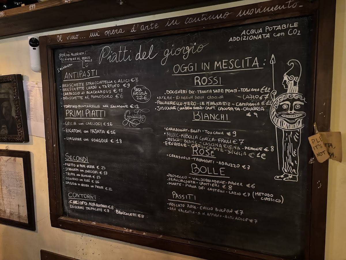 Menu di Giulio, Passami l'Olio - Osteria Storica a Roma 